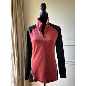 UNDER ARMOUR Women's Coldgear Fitted Half Zipfront Jacket Black and Blush MEDIUM